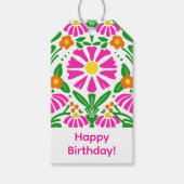 Helle Blüten zum Geburtstag! Geschenkanhänger (Vorderseite)