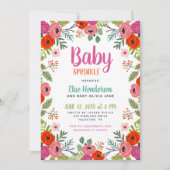 Helle Blütenbaby Sprinkle Einladung (Vorderseite)