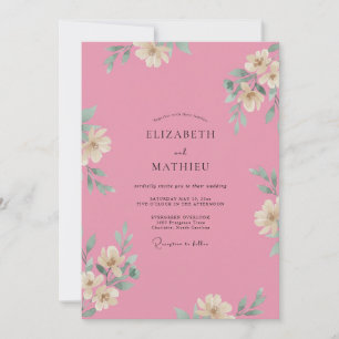 Helle Blütenblätter Rosa Blütenblätter Hochzeit Einladung