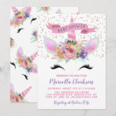 Helle Blütendusche Einladung (Vorne/Hinten)