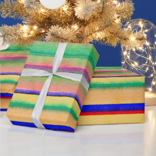 Helle Blutung Wasserfarben Streifen Papiertaschent Geschenkpapier