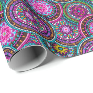 Helle bohemian Boho Hippie Chic Muster Geschenkpapier