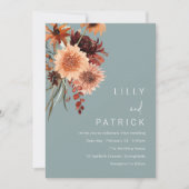 Helle Bohemische Hochzeit: wunderschöner Floral Bo Einladung (Vorderseite)