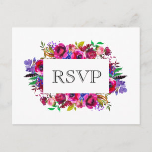 Helle Boho-Kühne Blumen RSVP Postkarte
