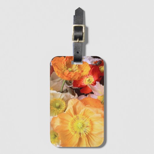 Helle Boho-Mohnblumen-Blumenmuster Gepäckanhänger (Vorderseite Vertikal)