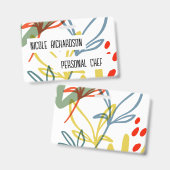 Helle Botanicals Moderner Trendname Ausweis (Vorder- & Rückseite)