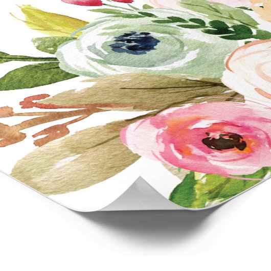 HELLE BOTANISCHE BEGRÜSSUNG IN UNSEREM WEDING MINI POSTER (Ecke)