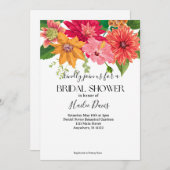 Helle botanische Blume Bridal Dusche Einladung (Vorne/Hinten)