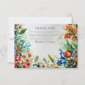 Helle Botanische Gartenhochzeit Dankeskarte (Vorderseite)