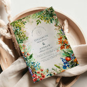 Helle Botanische Gartenhochzeit Einladung