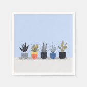 Helle botanische Töpfe Pflanze Illustration Serviette (Vorderseite)