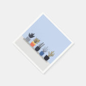 Helle botanische Töpfe Pflanze Illustration Serviette (Ecke)