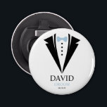 Helle Bow Krawatte Tuxedo "Groom Personalisiert Flaschenöffner<br><div class="desc">Spaß personalisierte Hochzeitsfeier bevorzugt Design.</div>
