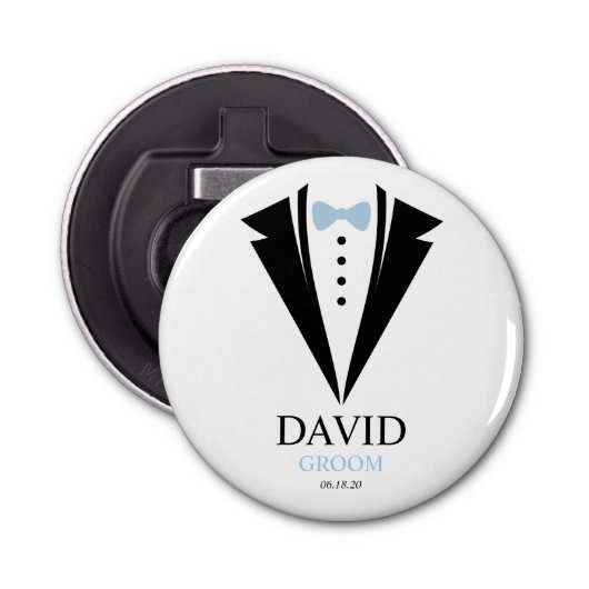 Helle Bow Krawatte Tuxedo "Groom Personalisiert Flaschenöffner (Vorderseite)