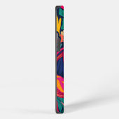 Helle bunte abstrakte Blumen | Trendige Mädchenhaf iPhone Hülle (Rechte Seite)