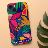 Helle bunte abstrakte Blumen | Trendige Mädchenhaf iPhone Hülle