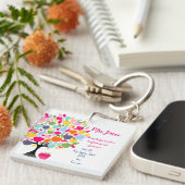 Helle, bunte Apfelbäume helfen uns zu wachsen Schlüsselanhänger (Vorderseite rechts)