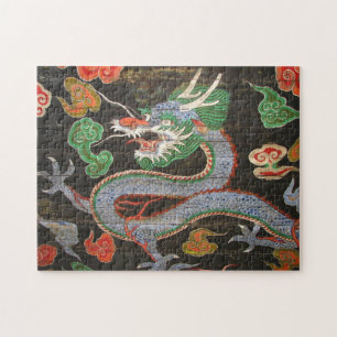 Helle bunte asiatische Drache-Kunst Koreas Puzzle