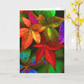 Helle, bunte Blätter Karte (Gelbe Blume)