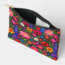 Helle bunte Blumen auf schwarzem Hintergrund