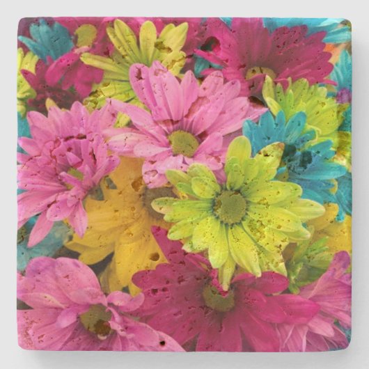 HELLE BUNTE BLUMEN STEINUNTERSETZER (Vorderseite)