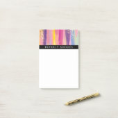Helle bunte Brushstrokes und Imitat-Glitzern Post-it Klebezettel (Auf Schreibtisch)
