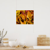 Helle bunte Calla-Lilien auf dem Poster (Küche)