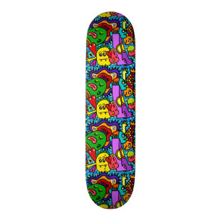 Helle bunte Cartoon-Monster Skateboard