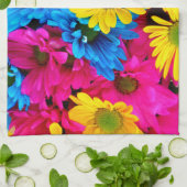 Helle bunte Gänseblümchen Geschirrtuch (Gefaltet)