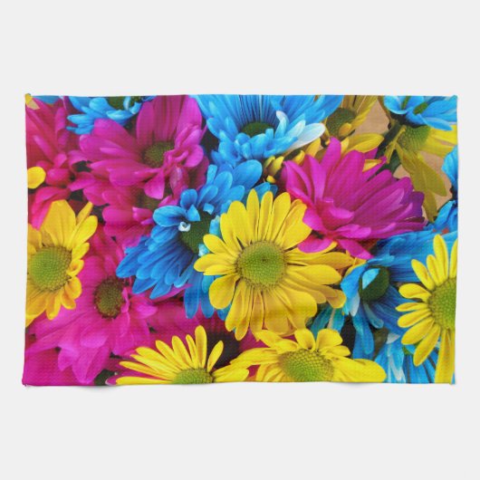 Helle bunte Gänseblümchen Geschirrtuch (Horizontal)