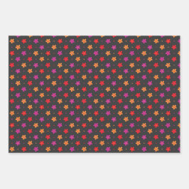 Helle bunte gemischte Designs Geschenkpapier Set