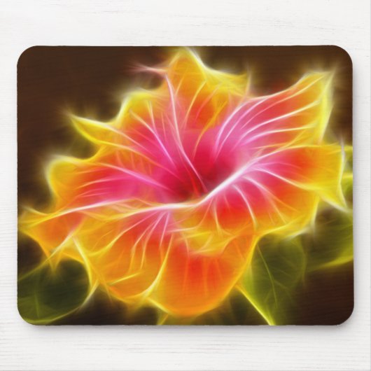 Helle bunte Hibiskus-Blume Mousepad (Vorne)