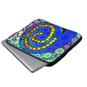 Helle bunte konzentrische Kreis-Strudel-Pop-Kunst Laptopschutzhülle (Vorne Knopf)