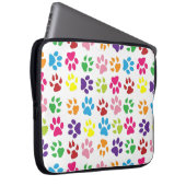 Helle bunte Pfotenabdrücke Muster Laptopschutzhülle (Vorne Rechts)