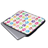 Helle bunte Pfotenabdrücke Muster Laptopschutzhülle (Vorne Knopf)
