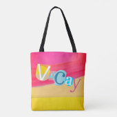 Helle bunte Retro-Ferien-Stimmung Tasche (Rückseite)