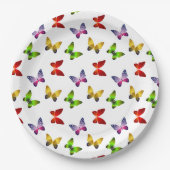 Helle Bunte Schmetterlinge Pappteller (Vorderseite)