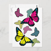 Helle, bunte Schmetterlinge Postkarte (Vorne/Hinten)