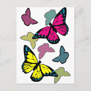 Helle, bunte Schmetterlinge Postkarte