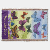 Helle bunte Schmetterlings-Kunst personalisiert Decke (Vorderseite)