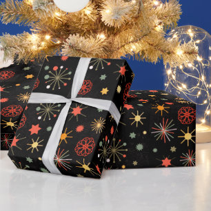 Helle bunte Schneeflocken Geschenkpapier