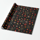 Helle, bunte Schneeflocken Geschenkpapier (Ungerollt)