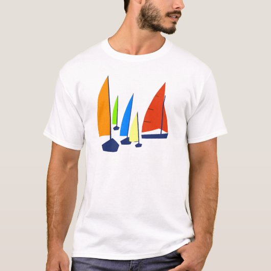 Helle bunte Segelboote T-Shirt (Vorderseite)