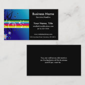 Helle bunte Streifen u. Blumen 2 Geschäfts-Karten Visitenkarte (Vorne/Hinten)