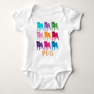 Helle bunte Tarnungs-Möpse Baby Strampler