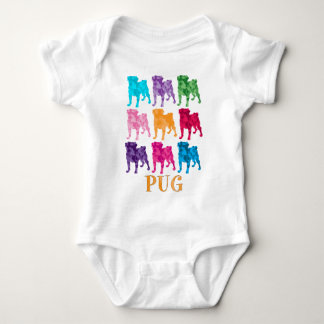 Helle bunte Tarnungs-Möpse Baby Strampler