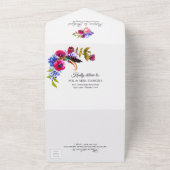 Helle Burgundy Floral Monogram Elegant Wedding All In One Einladung (Außenbereich)