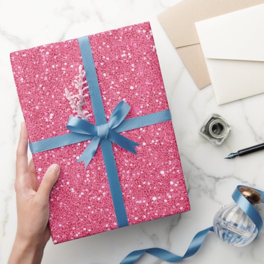Helle Candy Feine Rosa Glitter Muster Geschenkpapier (Schenken)