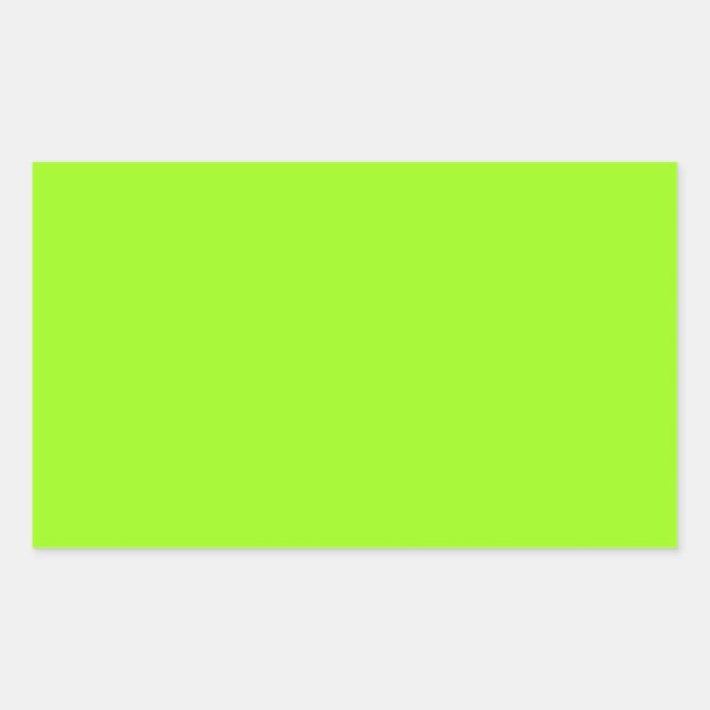 Helle Chartreuse Green Rectangle Aufkleber (Vorderseite)