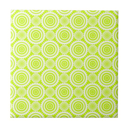 Helle Chartreuse Tagesleuchtende Geometrische Must Fliese (Vorderseite)